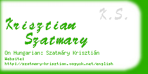 krisztian szatmary business card