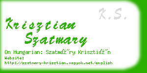 krisztian szatmary business card